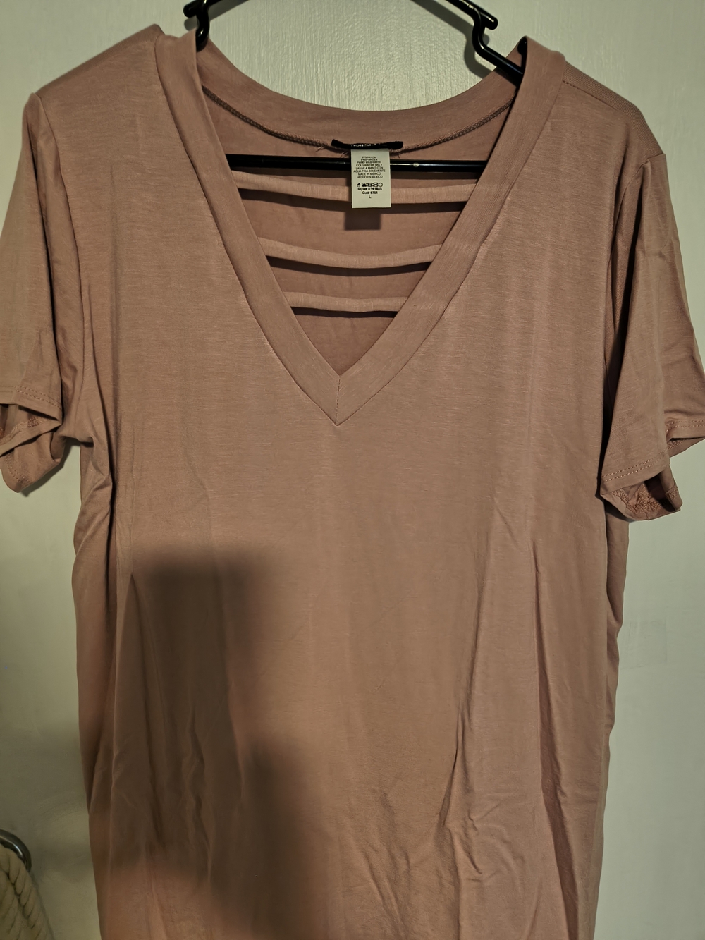 HEIMISH USA Dusty Rose V-Neck Short Sleeve And Carmel Pull On Dress Pants